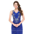 New Arrival GK mais recente sem mangas de gola em forma de Chiffon Blue Long Prom Dress GK000017-1